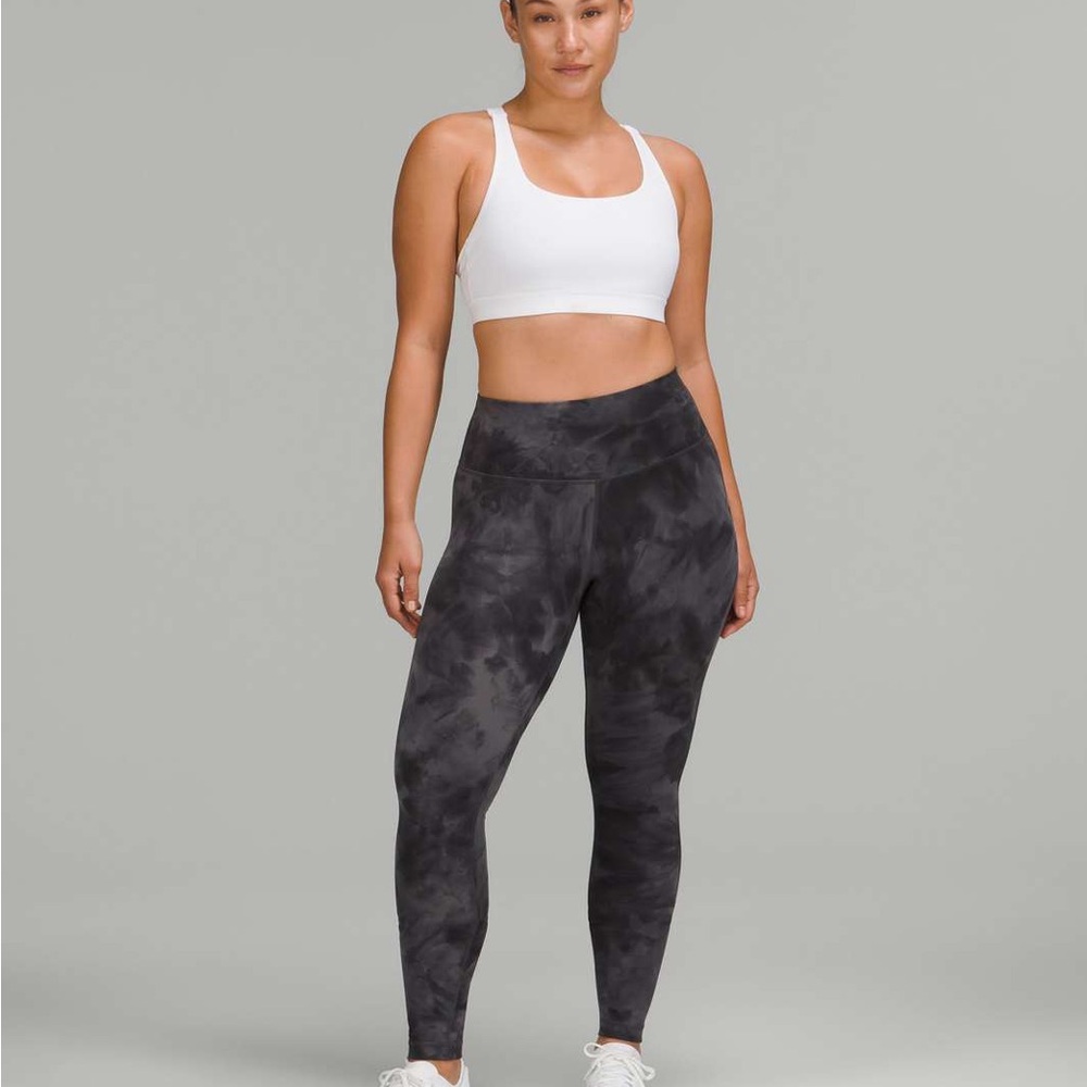 Lululemon Athletica Wunder Train Charcoal Tie-Dye Leggings